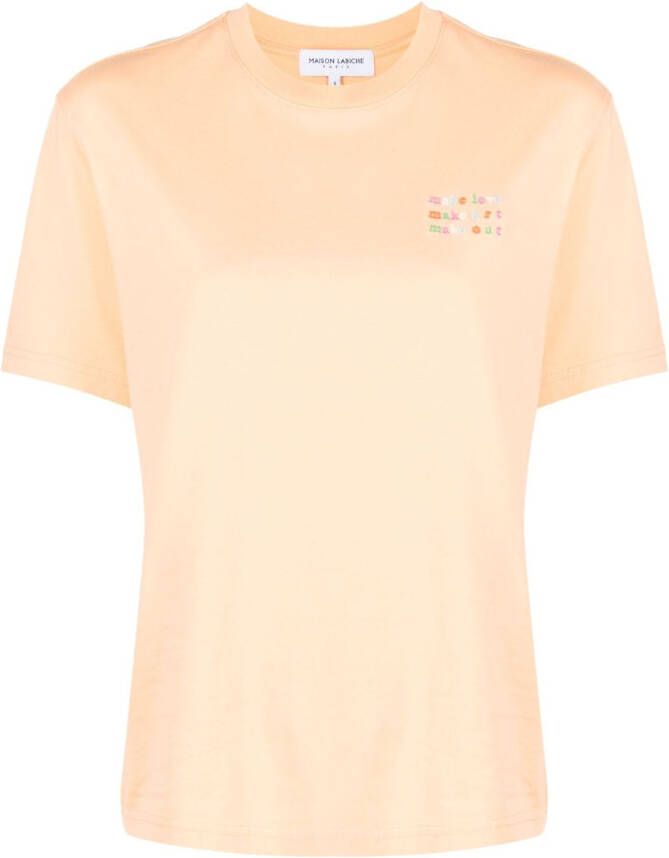 Maison Labiche T-shirt met tekst Oranje