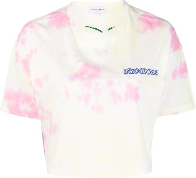 Maison Labiche Tanktop met tie-dye print Roze