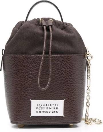 Maison Margiela 5AC bucket-tas met logopatch Bruin