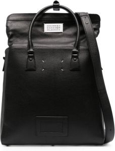 Maison Margiela 5ac Daily Vertical leather backpack Zwart