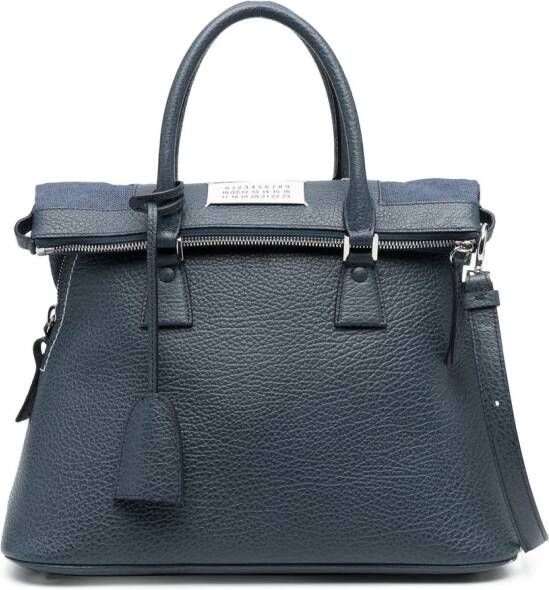 Maison Margiela 5Ac shopper met patch Blauw