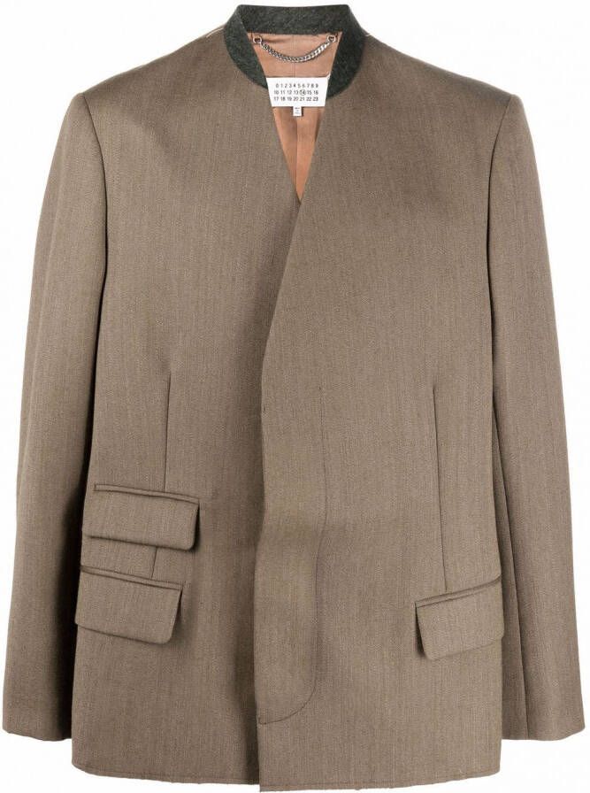 Maison Margiela Blazer met opstaande kraag Beige