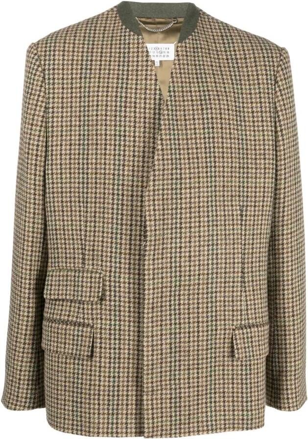Maison Margiela Blazer met pied-de-poule print Bruin