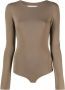 Maison Margiela Jersey body met stiksels Beige - Thumbnail 1