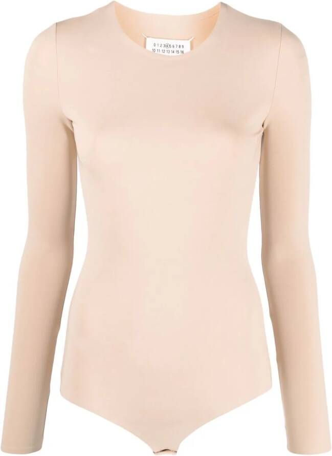 Maison Margiela Getailleerde body met lange mouwen Beige