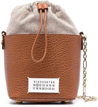 Maison Margiela Kleine 5AC leren bucket-tas Bruin