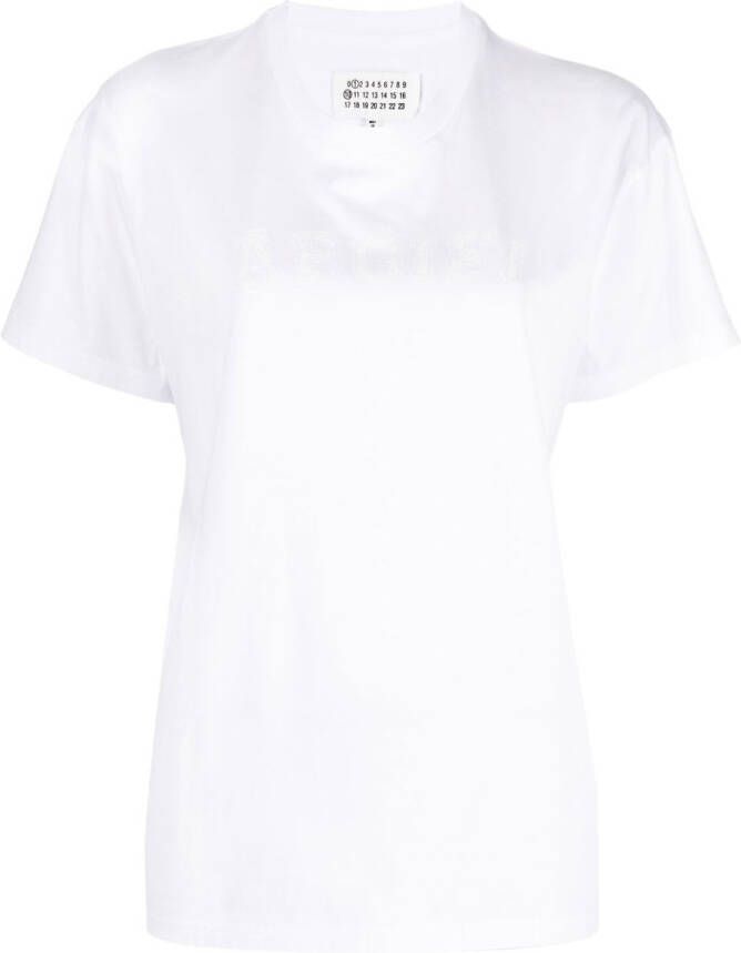 Maison Margiela Jersey T-shirt met logoprint Wit
