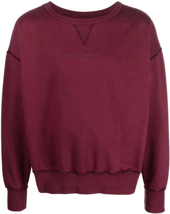 Maison Margiela embroidered-logo detail sweatshirt Rood