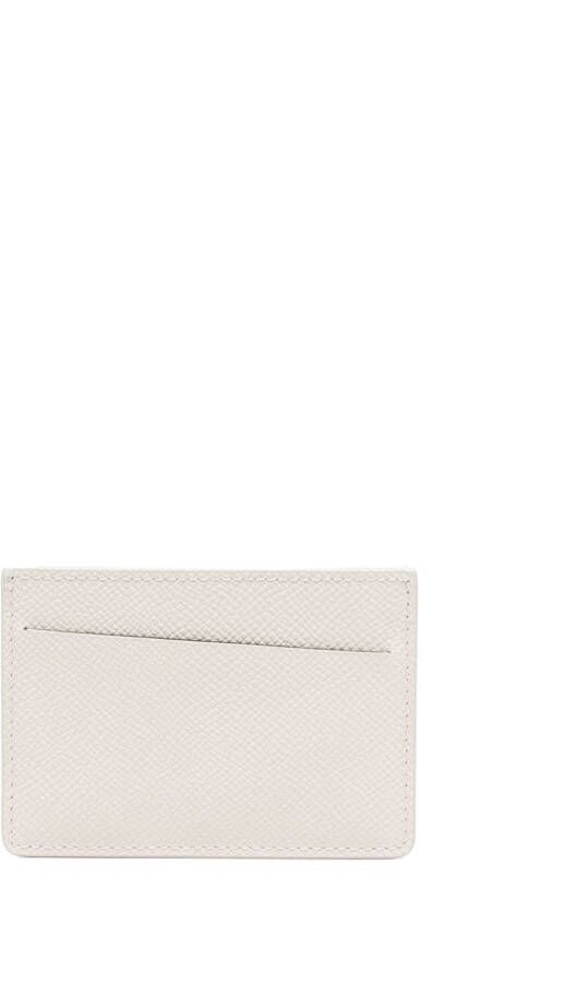 Maison Margiela Leren pasjeshouder met vier stiksels Wit