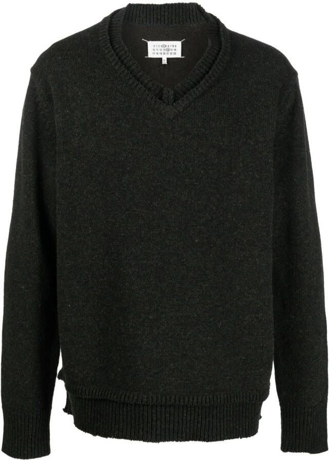 Maison Margiela Gebreide trui met elleboogpatch Groen