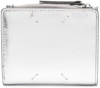 Maison Margiela Metallic portemonnee met stiksels Zilver