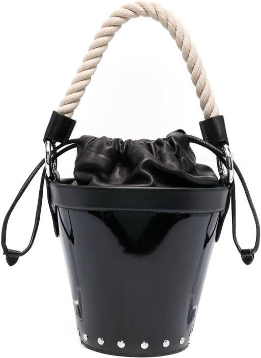 Maison Margiela Kleine Fire leren bucket-tas Zwart