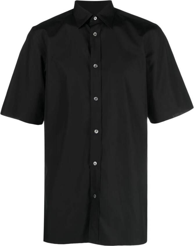 Maison Margiela four-stitch short-sleeve cotton shirt Zwart