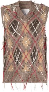 Maison Margiela Trui met franjes Bruin