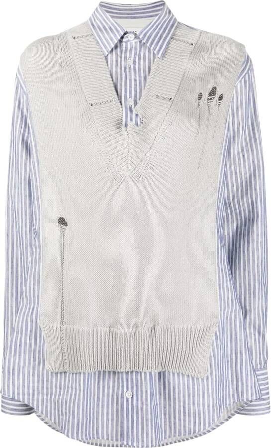 Maison Margiela Gelaagde blouse Blauw
