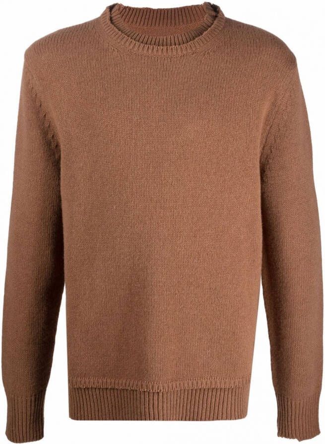 Maison Margiela Gerafelde trui Bruin