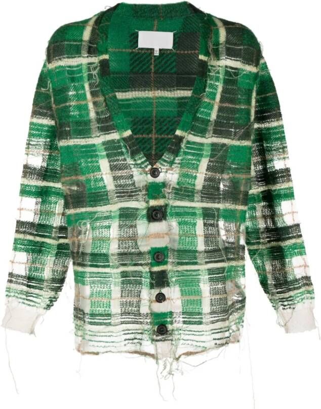 Maison Margiela Geruit gerafeld vest Groen