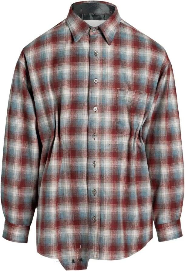 Maison Margiela x Pendleton geruite playsuit blouse Rood