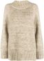 Maison Margiela Trui met ronde hals en print Beige - Thumbnail 1