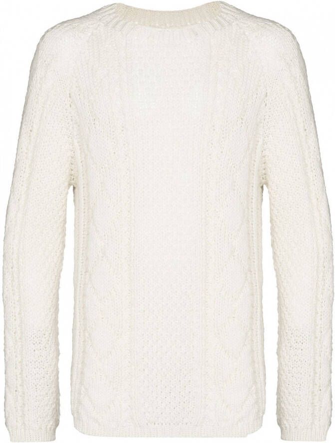 Maison Margiela Kabelgebreide trui Wit