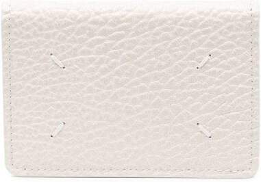 Maison Margiela Leren pasjeshouder met vier stiksels Beige