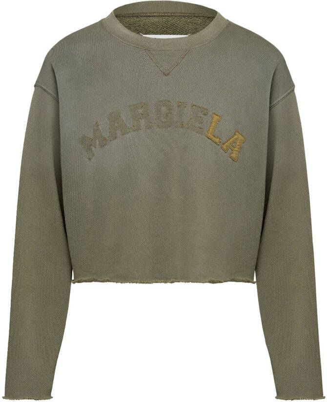 Maison Margiela Cropped sweater met logoprint Groen