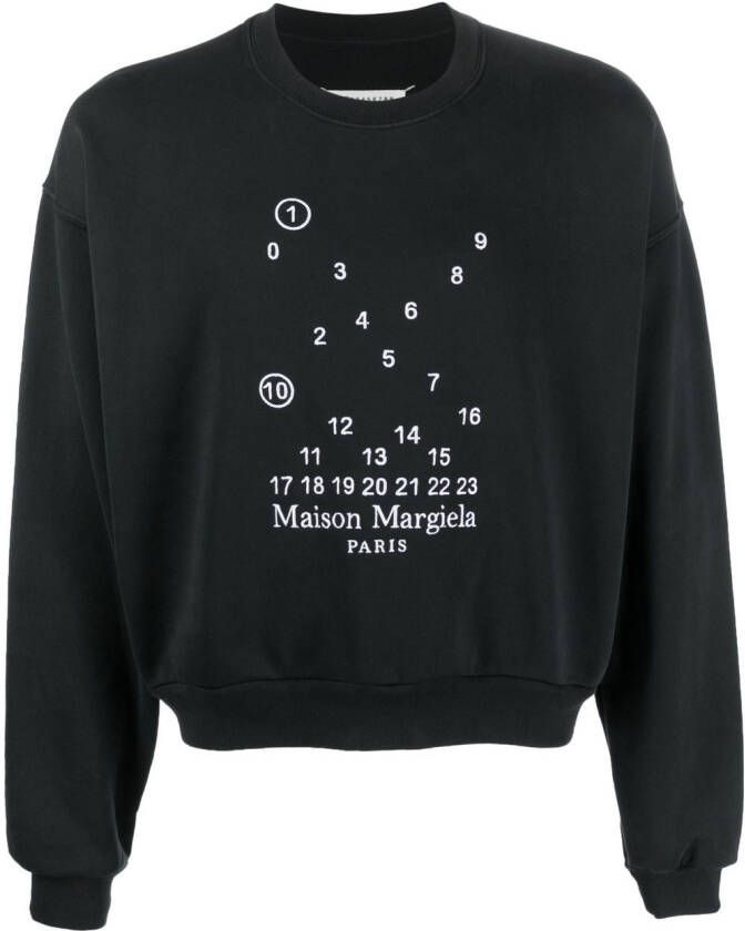 Maison Margiela Sweater met logoprint Zwart