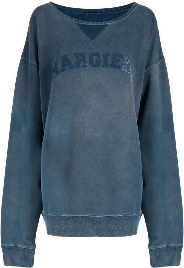 Maison Margiela Sweater met logoprint Blauw