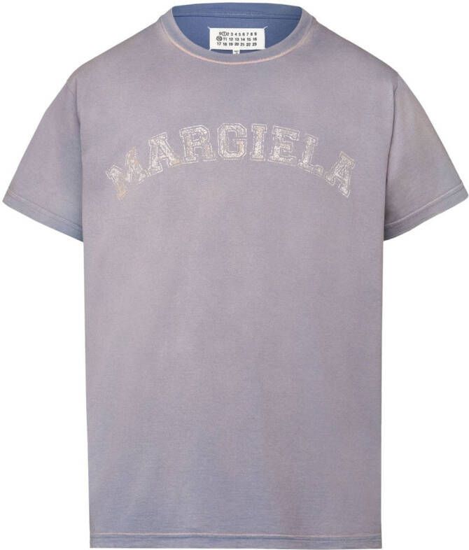 Maison Margiela Jersey T-shirt met logoprint Paars