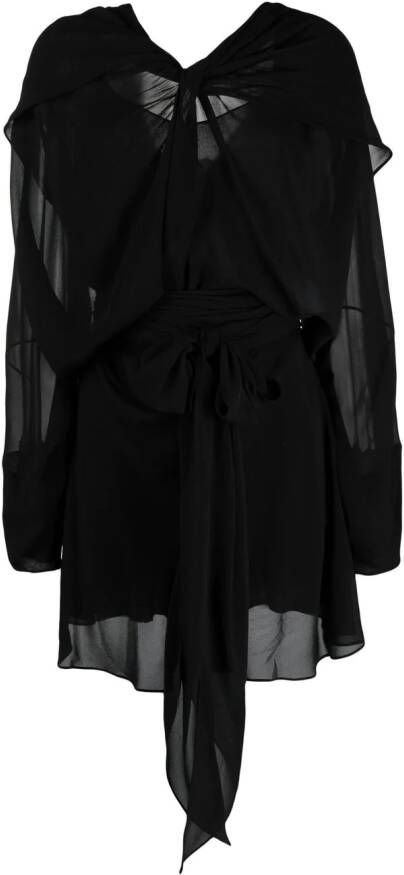 Maison Margiela Zijden gedrapeerde mini-jurk Zwart