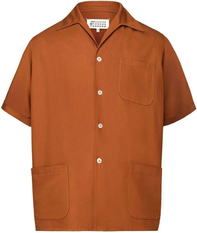 Maison Margiela Tweed overhemd met korte mouwen Oranje