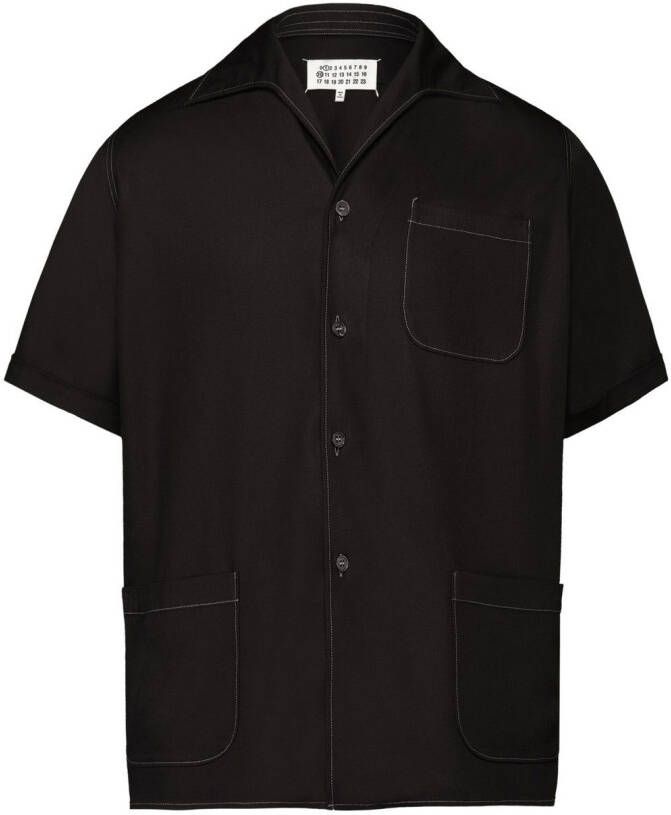 Maison Margiela Tweed overhemd met korte mouwen Zwart
