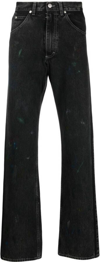 Maison Margiela Jeans met verfspatten Zwart