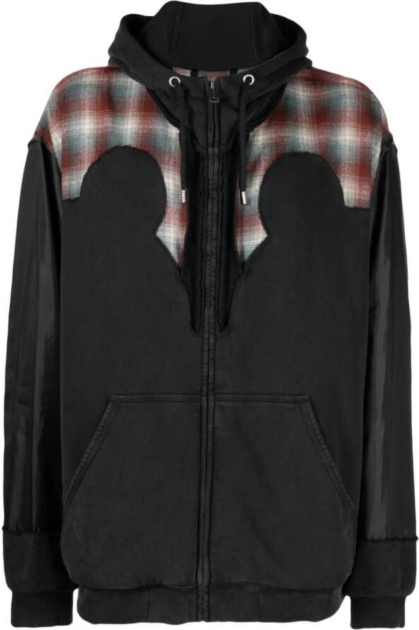 Maison Margiela x Pendleton hoodie met rits en detail Zwart