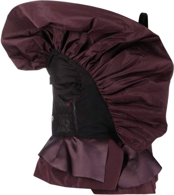 Maison Margiela Mouwloze top met ruches Rood
