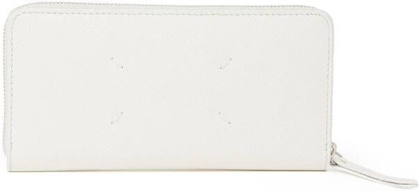 Maison Margiela Portemonnee met rits en stiksels Wit