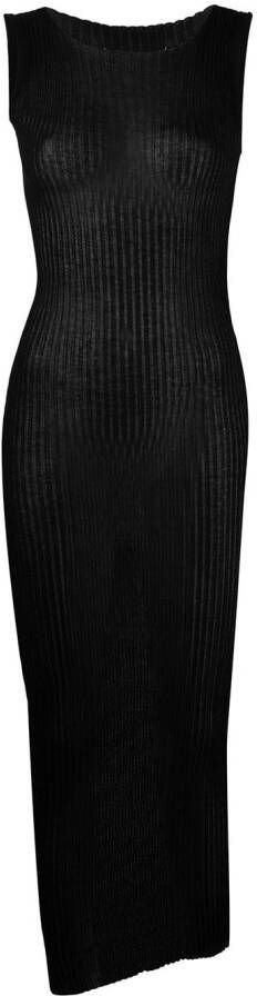 Maison Margiela Ribgebreide jurk Zwart