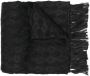 Maison Margiela Zijden sjaal met geborduurd logo Zwart - Thumbnail 1