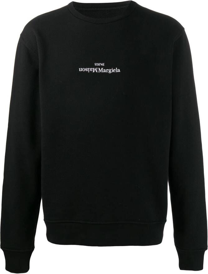 Maison Margiela Sweater met logo Zwart