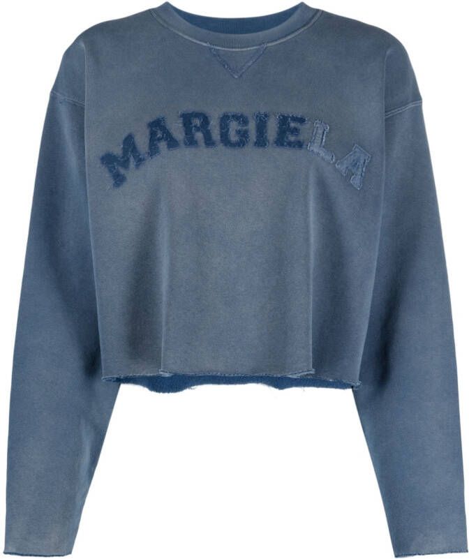 Maison Margiela Sweater met logopatch Blauw