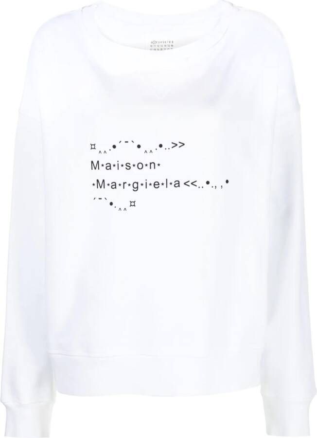 Maison Margiela Sweater met logoprint Wit