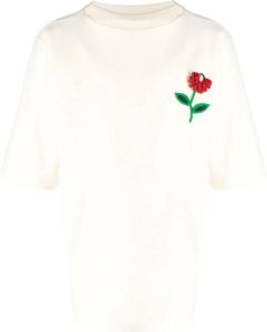 Maison Margiela T-shirt met bloemapplicatie Wit