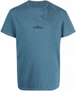 Maison Margiela T shirt met geborduurd logo heren katoen 44 Blauw