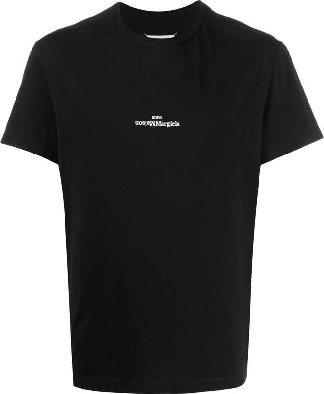 Maison Margiela Katoenen T-shirt met logo Zwart