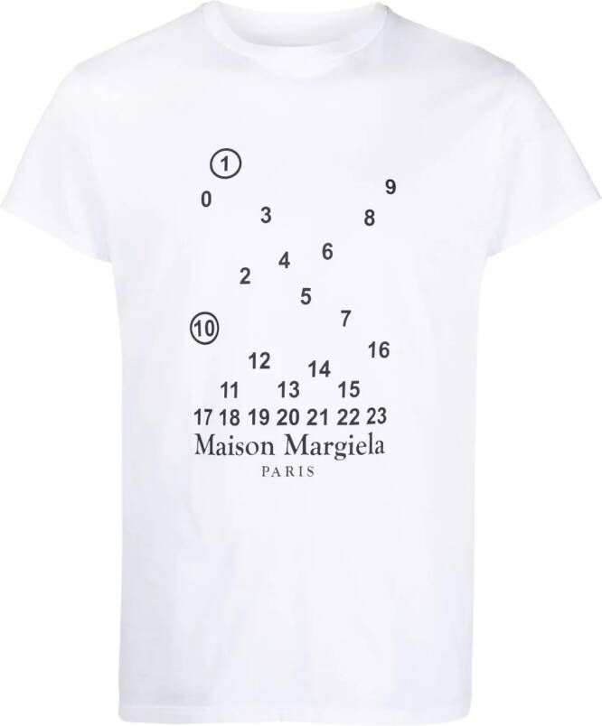 Maison Margiela Katoenen T-shirt met patroon Wit