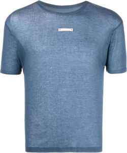 Maison Margiela T-shirt met label detail Blauw