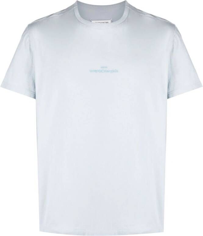 Maison Margiela T-shirt met logoprint Blauw