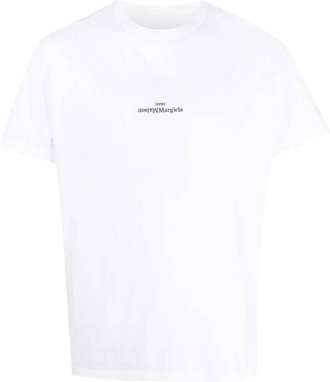 Maison Margiela Katoenen T-shirt met logo Wit