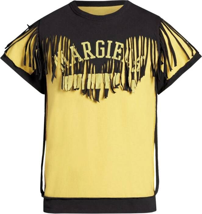 Maison Margiela T-shirt met franje Zwart