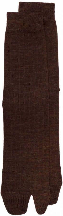 Maison Margiela Ribgebreide sokken Bruin